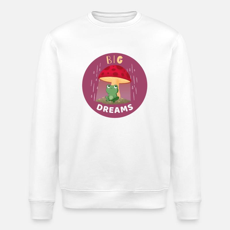 Verträumtes Fröschchen im Regen - Stanley/Stella Unisex Bio-Sweatshirt ROLLER - Weiß