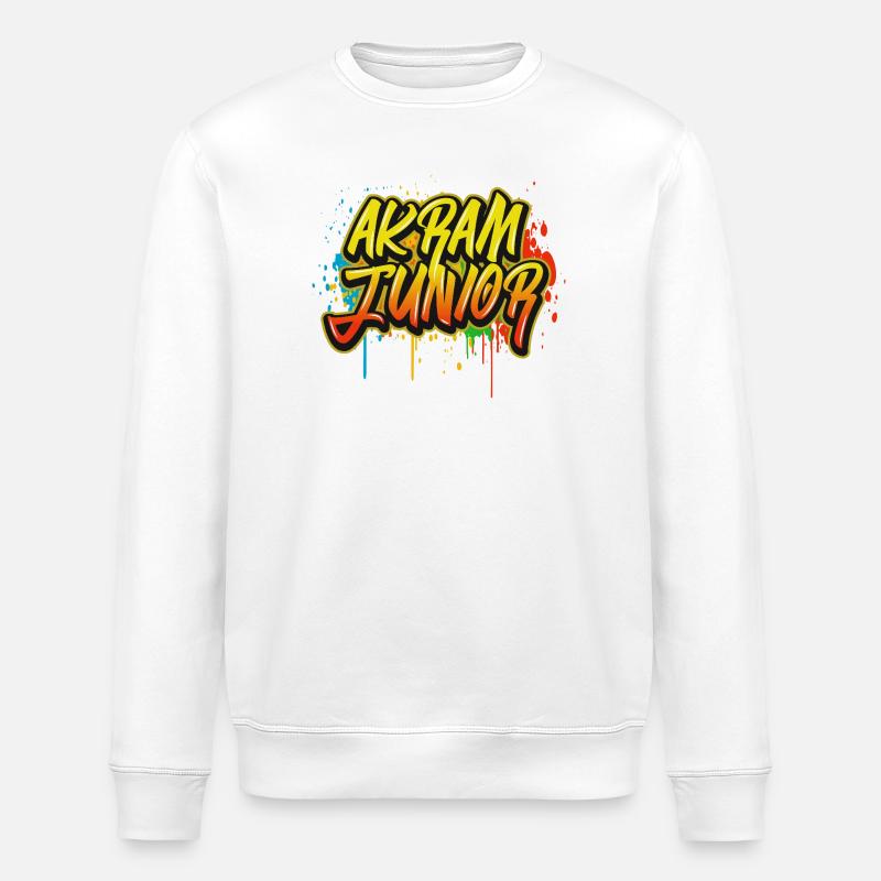 Akram Junior Graffiti - Stanley/Stella ROLLER Unisex Organic Sweatshirt - white