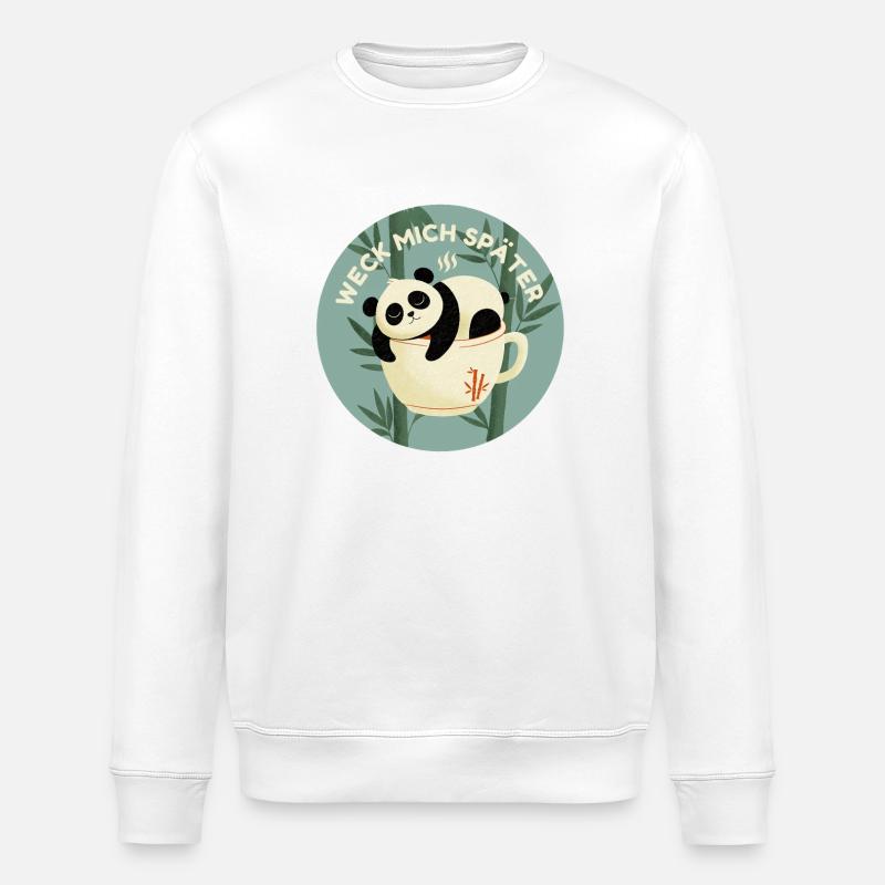 Dreamy Panda - Stanley/Stella ROLLER Unisex Organic Sweatshirt - white