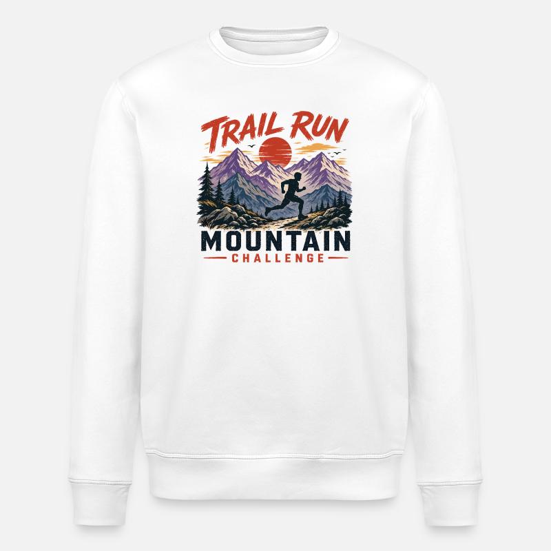 Trail Run - Mountain Challenge - Stanley/Stella ROLLER Unisex Organic Sweatshirt - white