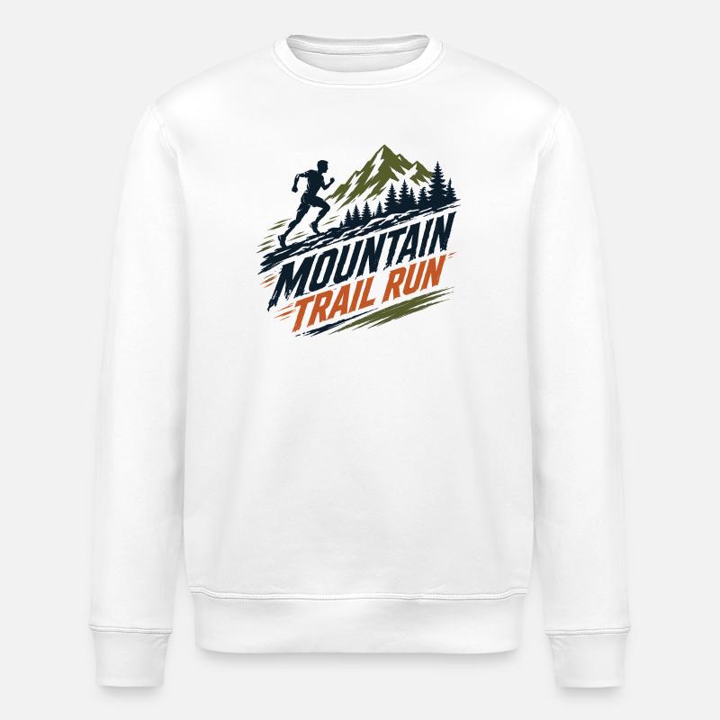 Mountain Trail Run - Stanley/Stella ROLLER Unisex Organic Sweatshirt - white