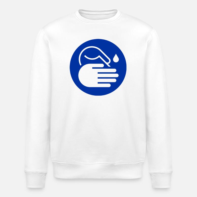 Hände waschen Icon - Stanley/Stella Unisex Bio-Sweatshirt ROLLER - Weiß