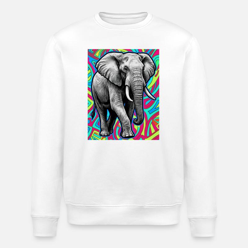 éléphant - Sweat bio ROLLER Stanley/Stella Unisexe - blanc
