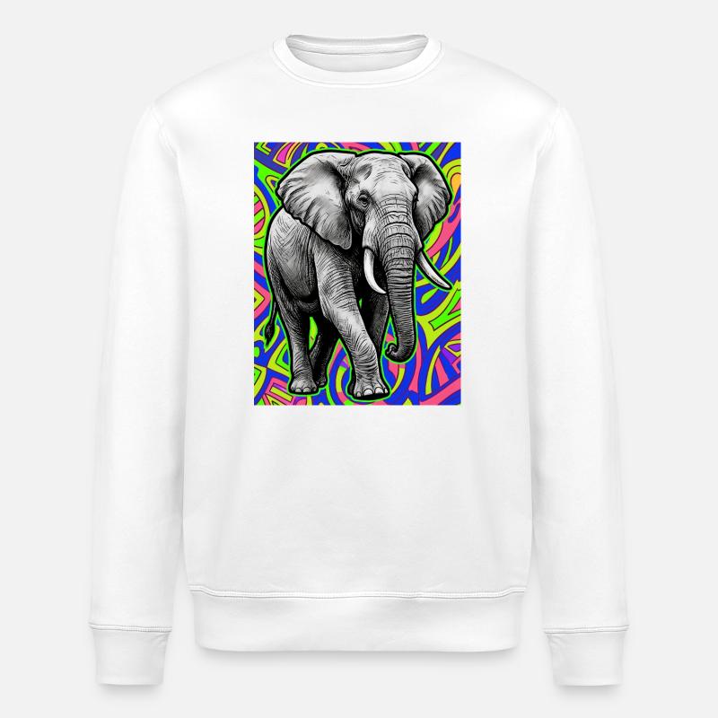 éléphant - Sweat bio ROLLER Stanley/Stella Unisexe - blanc