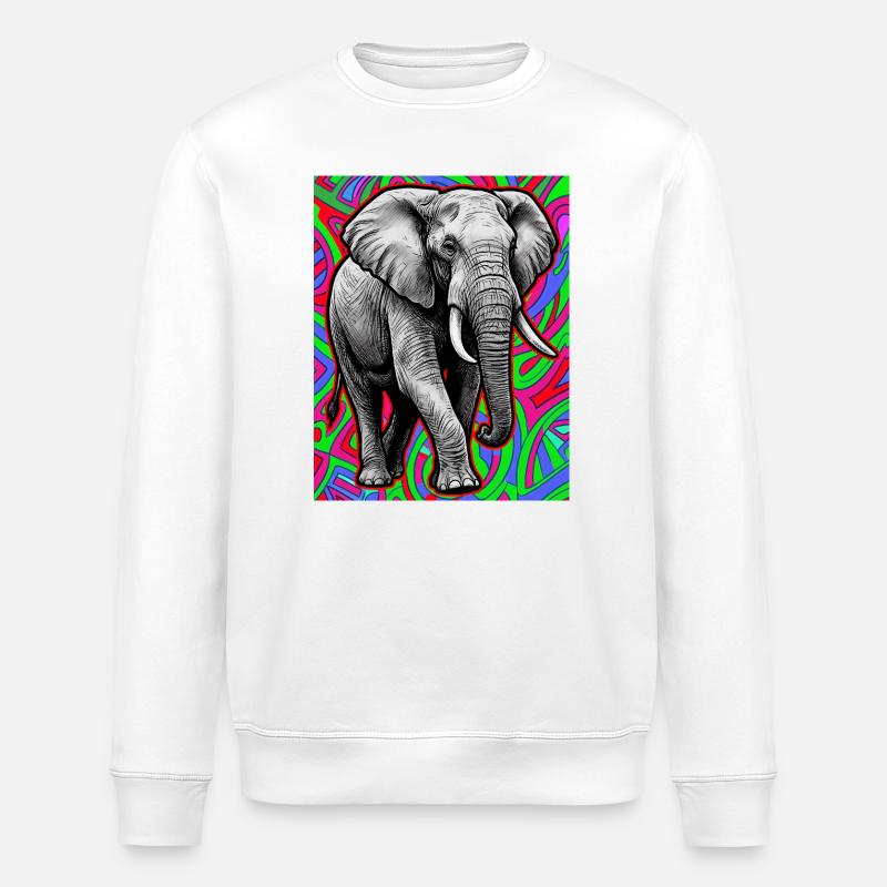 elephant - Stanley/Stella ROLLER Unisex Organic Sweatshirt - white