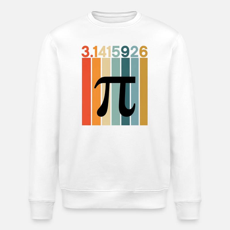 Pi Day Math Numbers - Stanley/Stella ROLLER Unisex Organic Sweatshirt - white