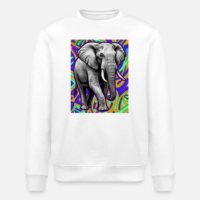 elephant - Stanley/Stella ROLLER Unisex Organic Sweatshirt - white