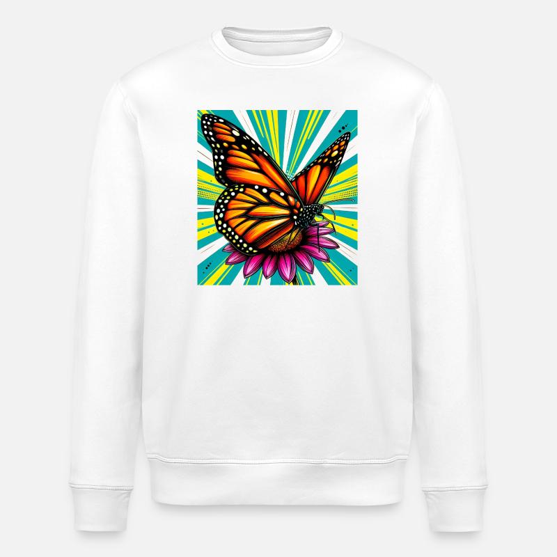 Schmetterling - Stanley/Stella Unisex Bio-Sweatshirt ROLLER - Weiß