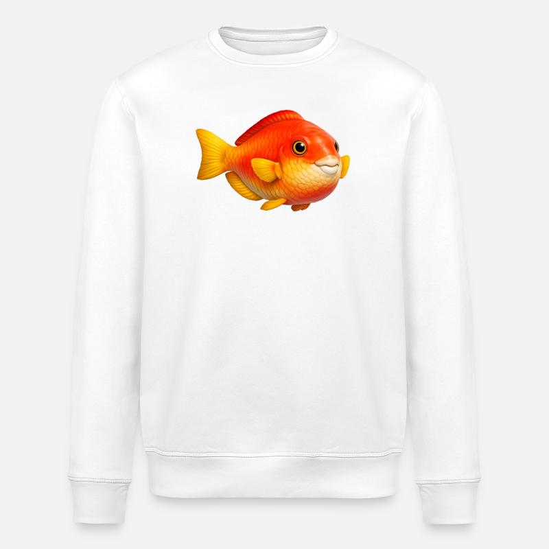Feuriger Goldfisch Pop-Art - Stanley/Stella Unisex Bio-Sweatshirt ROLLER - Weiß