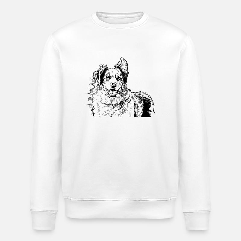 Australian Shepherd - Stanley/Stella Unisex Bio-Sweatshirt ROLLER - Weiß