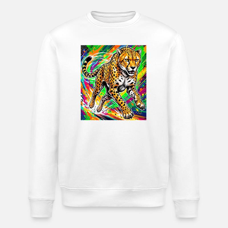 guépard - Sweat bio ROLLER Stanley/Stella Unisexe - blanc