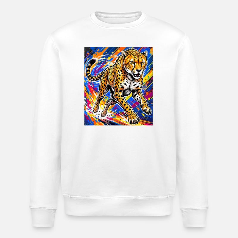 cheetah - Stanley/Stella ROLLER Unisex Organic Sweatshirt - white