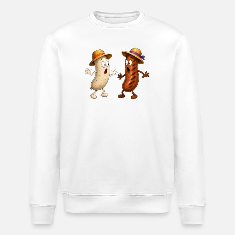 Bratwurst und Weißwurst - Stanley/Stella Unisex Bio-Sweatshirt ROLLER - Weiß