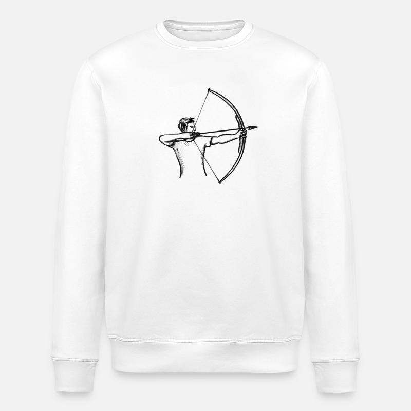 Bogenschütze - Illustration - Stanley/Stella Unisex Bio-Sweatshirt ROLLER - Weiß