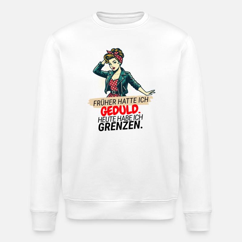 Früher hatte ich Geduld. - Stanley/Stella Unisex Bio-Sweatshirt ROLLER - Weiß
