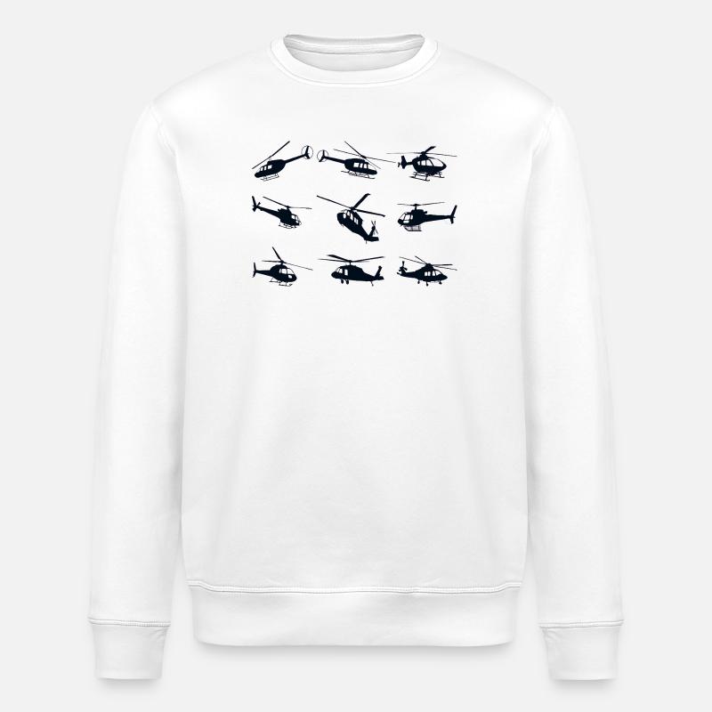 Hubschrauber Helikopeter - Stanley/Stella Unisex Bio-Sweatshirt ROLLER - Weiß