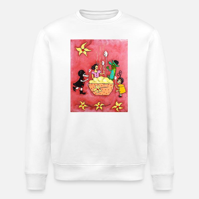 Pudding à la vanille - Sweat bio ROLLER Stanley/Stella Unisexe - blanc