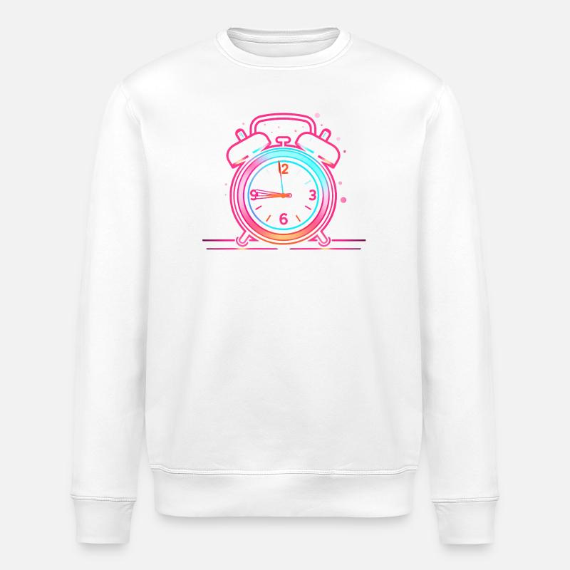 Retro Bell Clock - Stanley/Stella ROLLER Unisex Organic Sweatshirt - white