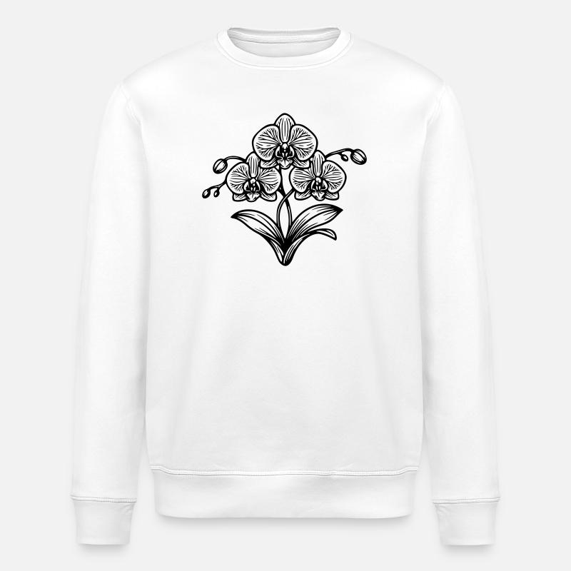 Orchidée  - Sweat bio ROLLER Stanley/Stella Unisexe - blanc