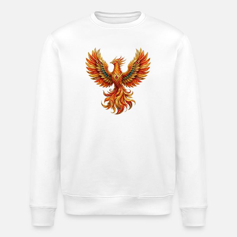 Goldphoenix Flame Flight - Stanley/Stella ROLLER Unisex Organic Sweatshirt - white
