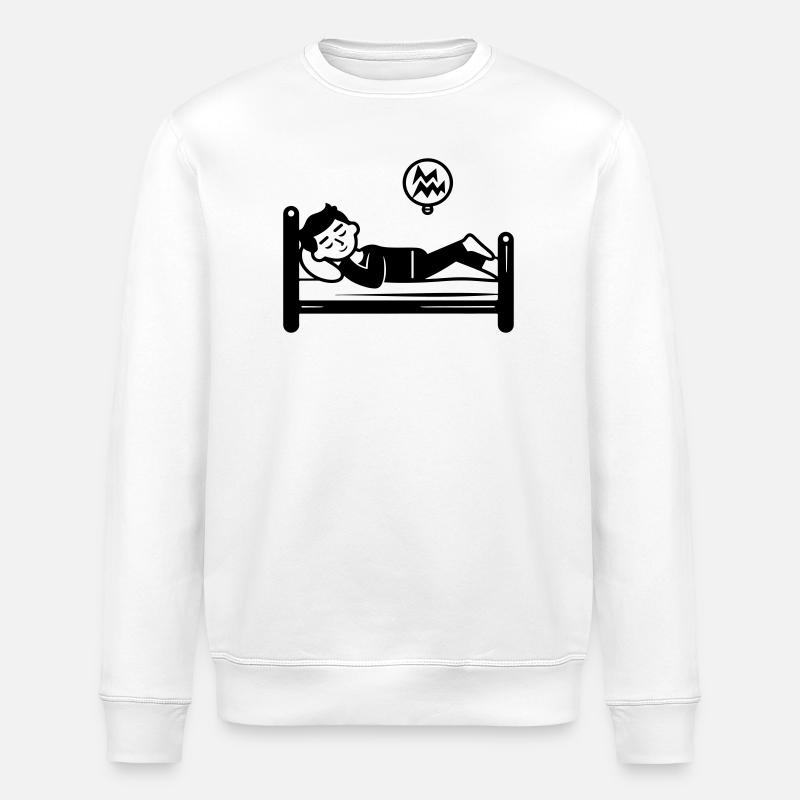 Sleeping Bed - Stanley/Stella ROLLER Unisex Organic Sweatshirt - white
