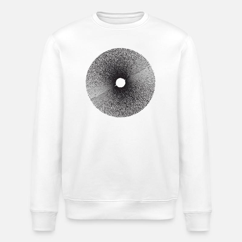 Radial Sunburst Ring Pattern - Stanley/Stella ROLLER Unisex Organic Sweatshirt - white