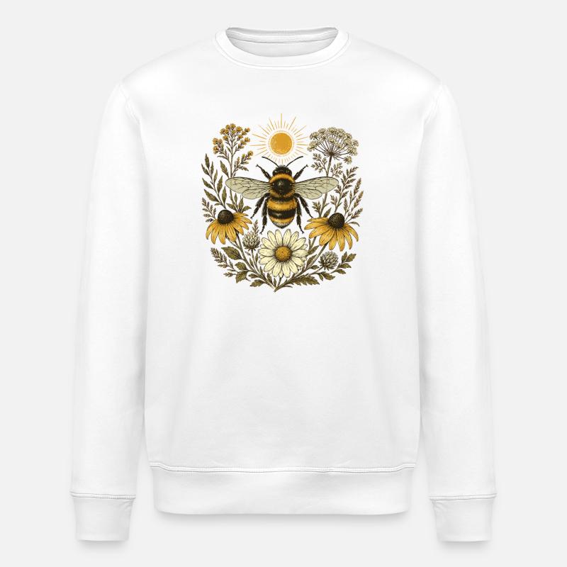 Hummel-Wildblumen - Stanley/Stella Unisex Bio-Sweatshirt ROLLER - Weiß
