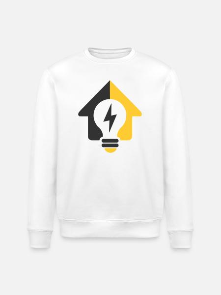 Electric Home Light Bulb Logo - Stanley/Stella ROLLER Unisex Organic Sweatshirt - white