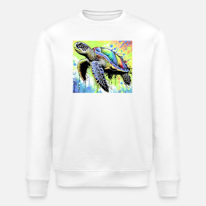 turtle - Stanley/Stella ROLLER Unisex Organic Sweatshirt - white