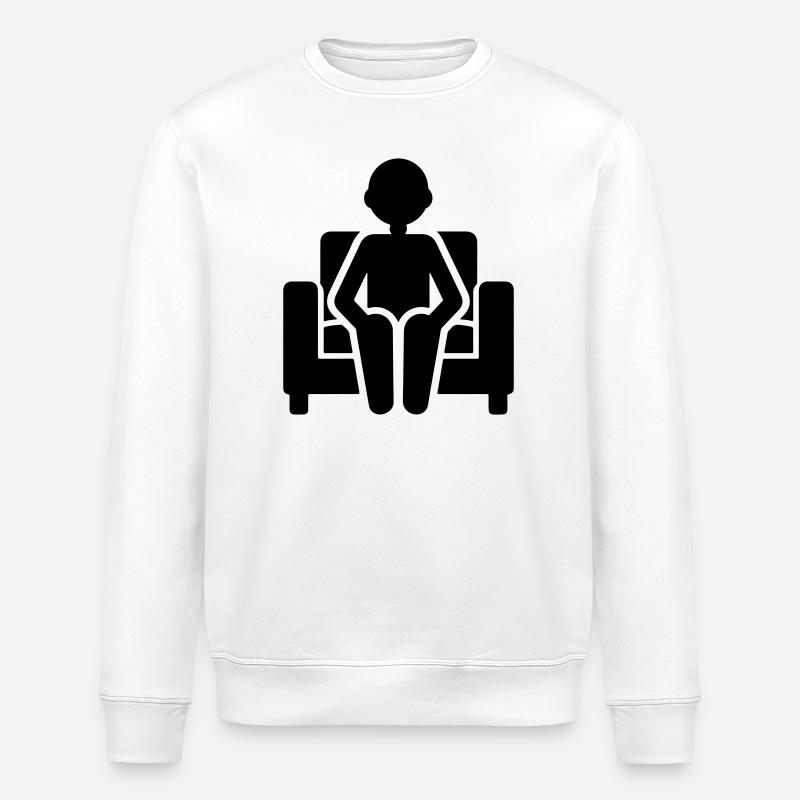 Couch Sitzen Faul - Stanley/Stella Unisex Bio-Sweatshirt ROLLER - Weiß