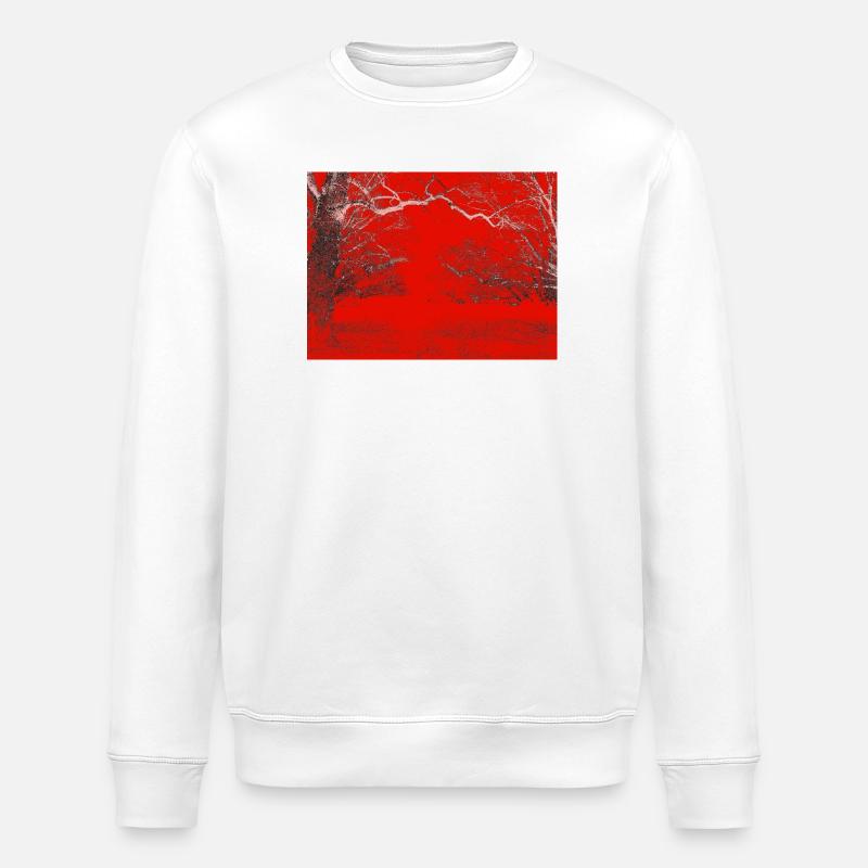 Roter Waldrand Kontrast - Stanley/Stella Unisex Bio-Sweatshirt ROLLER - Weiß
