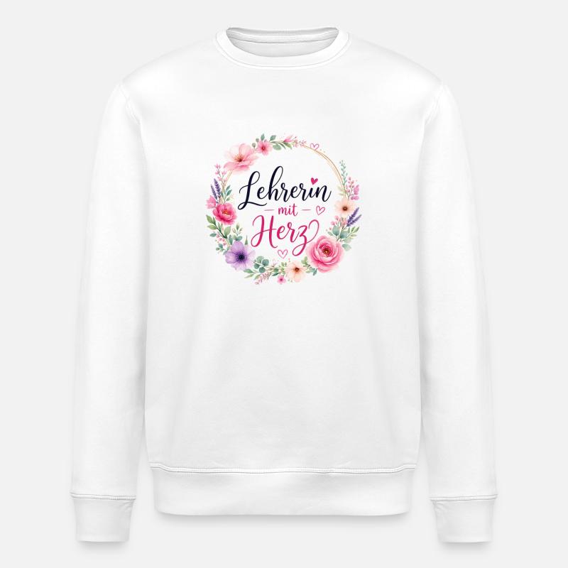 Lehrerin mit Herz! - Stanley/Stella Unisex Bio-Sweatshirt ROLLER - Weiß