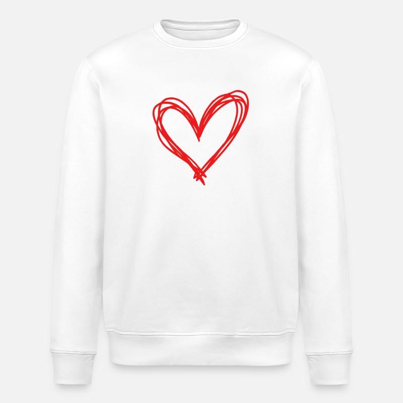 Herz - Stanley/Stella Unisex Bio-Sweatshirt ROLLER - Weiß