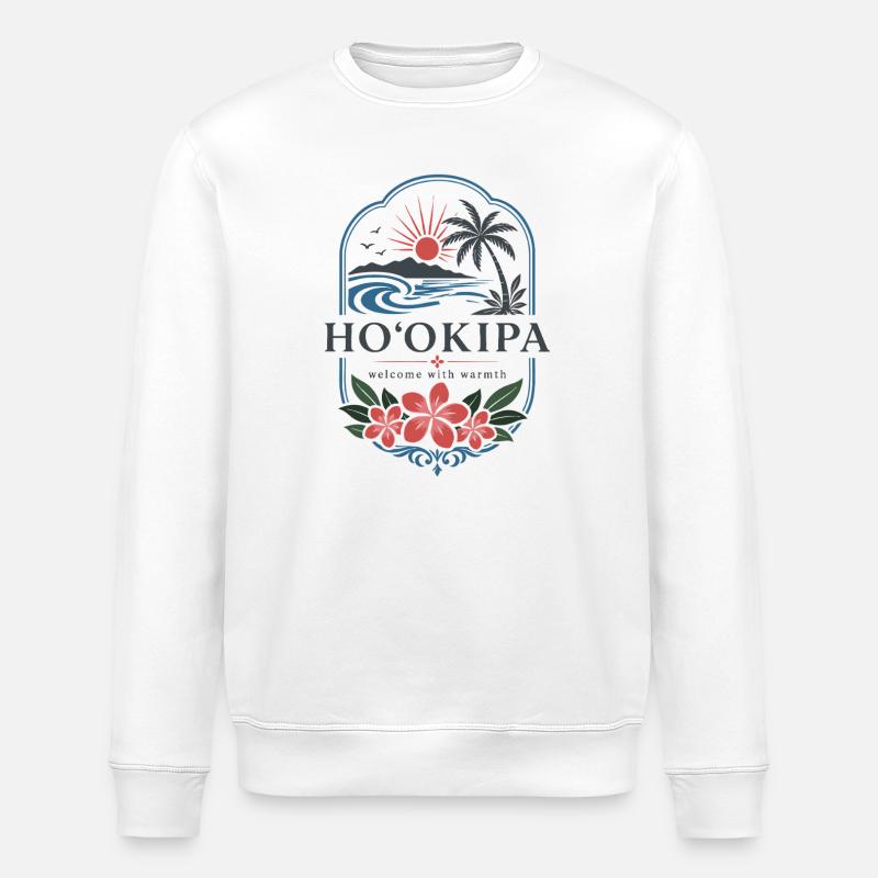 Hookipa Welcome Warmth - Stanley/Stella ROLLER Unisex Organic Sweatshirt - white