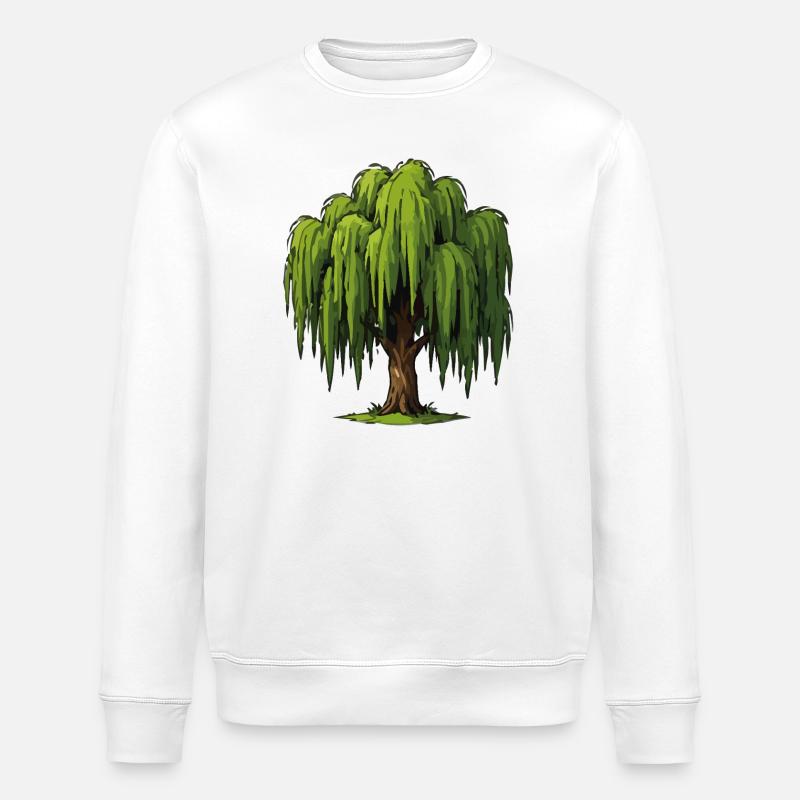 Weeping Willow Graphic - Stanley/Stella ROLLER Unisex Organic Sweatshirt - white