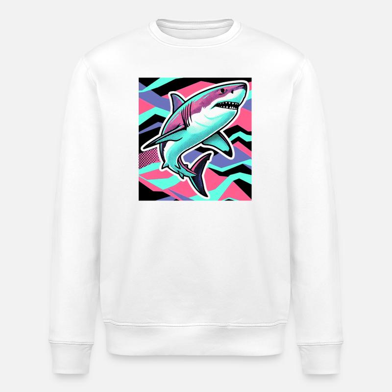 Shark - Stanley/Stella ROLLER Unisex Organic Sweatshirt - white