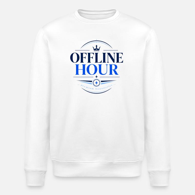 Offline-Stunden-Kronenabzeichen - Stanley/Stella Unisex Bio-Sweatshirt ROLLER - Weiß