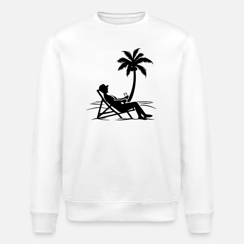 Summer Relaxing Holidays - Stanley/Stella ROLLER Unisex Organic Sweatshirt - white
