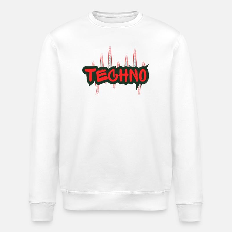 Techno-Graffiti-Nacht - Stanley/Stella Unisex Bio-Sweatshirt ROLLER - Weiß