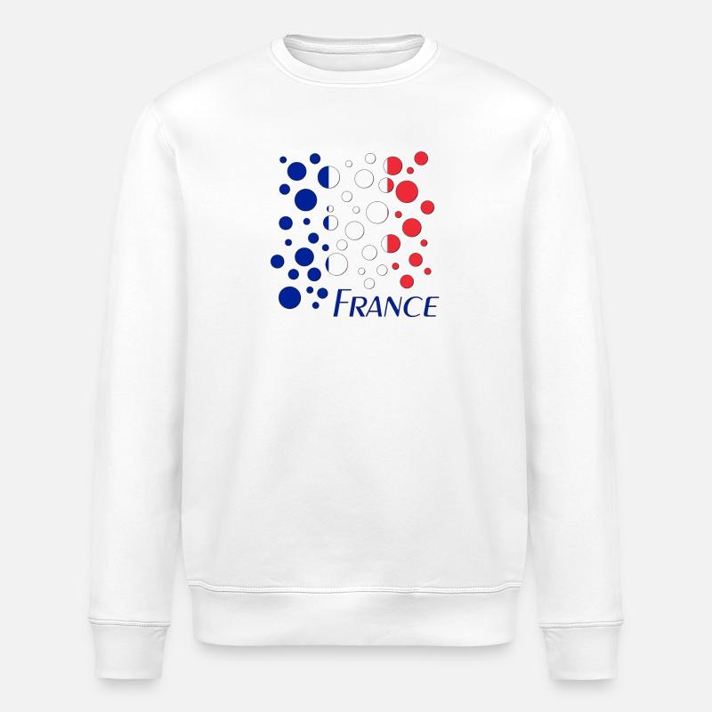 French Circle Dots Pattern - Stanley/Stella ROLLER Unisex Organic Sweatshirt - white