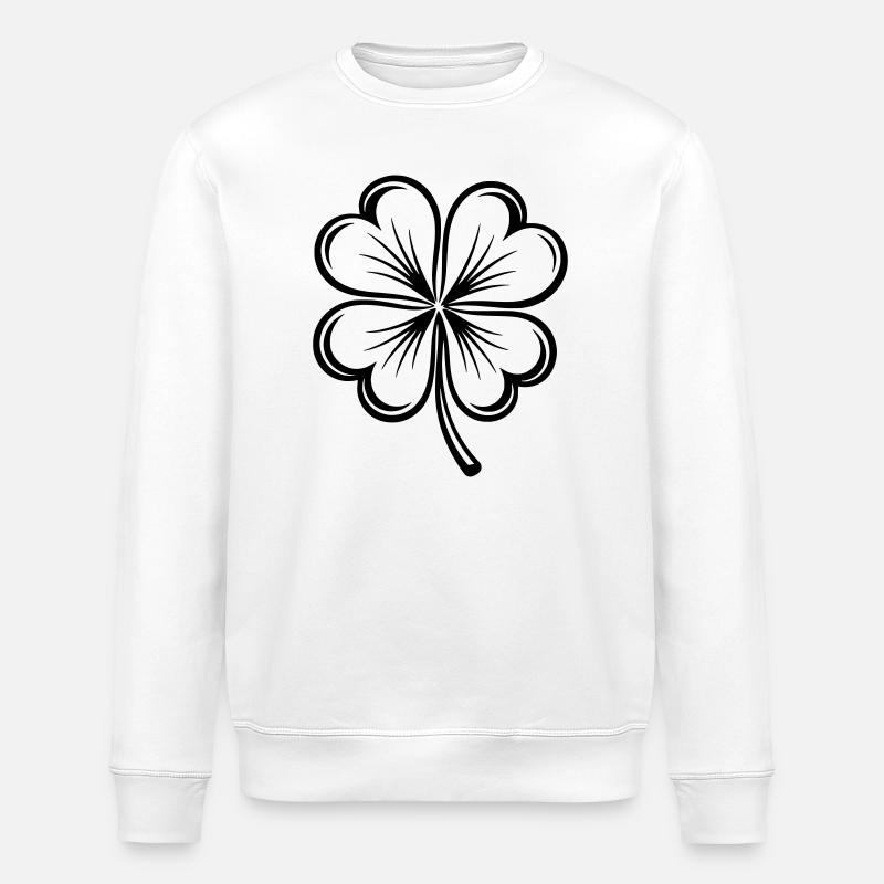 Four-leaf clover - Stanley/Stella ROLLER Unisex Organic Sweatshirt - white