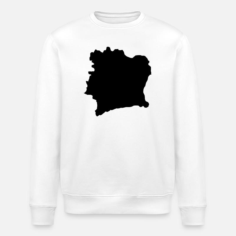 Ivory coast map - Stanley/Stella ROLLER Unisex Organic Sweatshirt - white