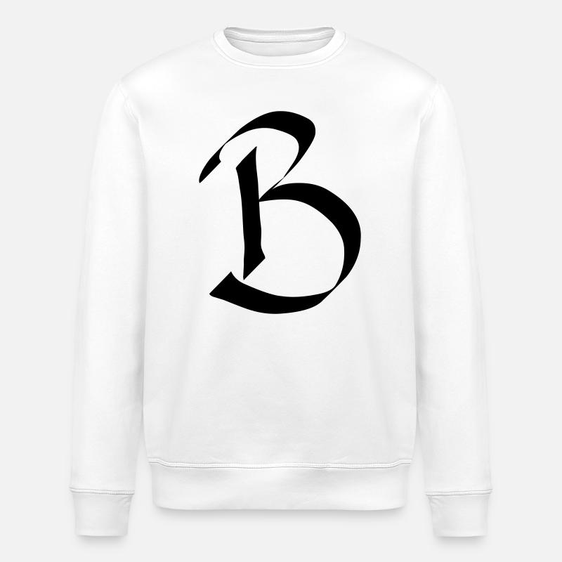 lettre B - Sweat bio ROLLER Stanley/Stella Unisexe - blanc