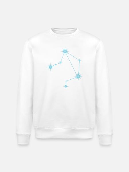 Waagestern, Sternbild, Tierkreiszeichen, Pastellblau - Stanley/Stella Unisex Bio-Sweatshirt ROLLER - Weiß