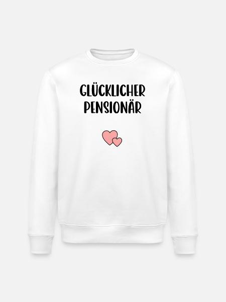 Glücklicher Pensionär Herz - Stanley/Stella Unisex Bio-Sweatshirt ROLLER - Weiß