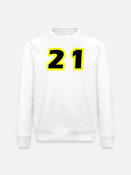 21 Number Symbol - Stanley/Stella ROLLER Unisex Organic Sweatshirt - white