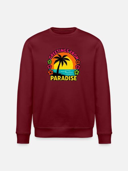 Greetings From Paradise - Stanley/Stella ROLLER Unisex Organic Sweatshirt - white