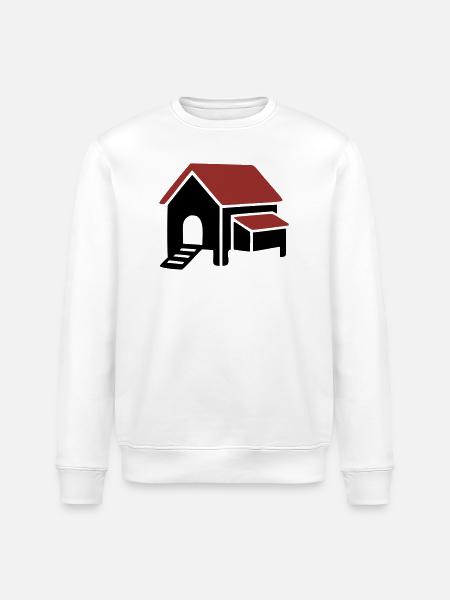 Chicken coop farm icon - Stanley/Stella ROLLER Unisex Organic Sweatshirt - white