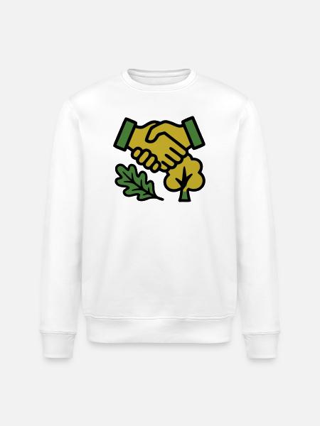 Handshake Nature Forest Logo - Stanley/Stella ROLLER Unisex Organic Sweatshirt - white