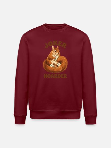 Mahjong Joker Hoarder Squirrel - Stanley/Stella ROLLER Unisex Organic Sweatshirt - white